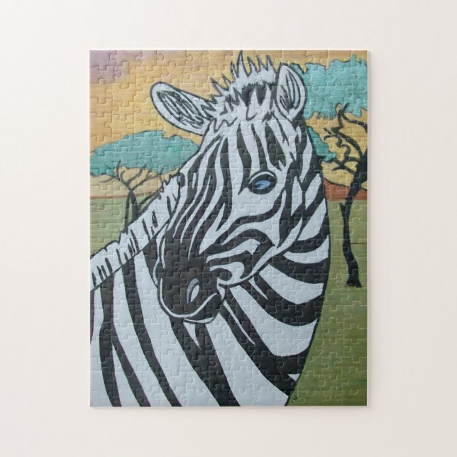 Quebra-cabeça de Zebra Metálico (Vertical)