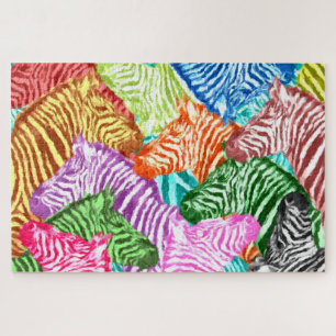 quebra-cabeça de zebras coloridas