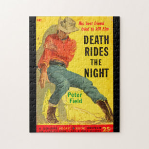 Quebra-cabeça Death Rides the Night Western book cobrir