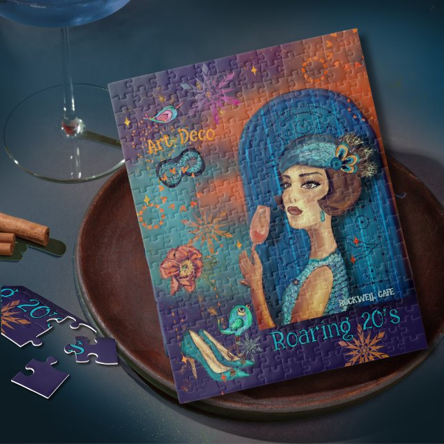 Quebra-cabeça Deco de Arte de Revivalização dos Vinte Anos ( Roaring Twenties Revival Art Deco Jigsaw Puzzle )