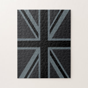 Quebra-cabeça Decoração britânica preta da bandeira de Union