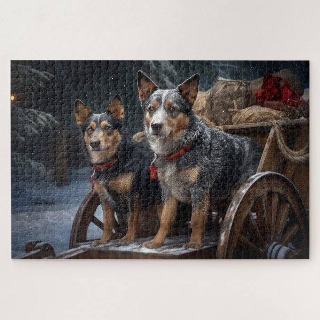 Quebra-cabeça Decoração de Natal Australiana com Trenó de Boi Ne (Horizontal)