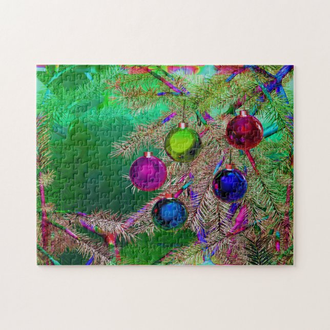 Quebra-cabeça Decoração do pinheiro de Férias (Horizontal)