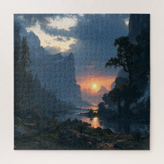 Quebra-cabeça Decoração Estética Feminina Puzzle Oceano Pôr do S