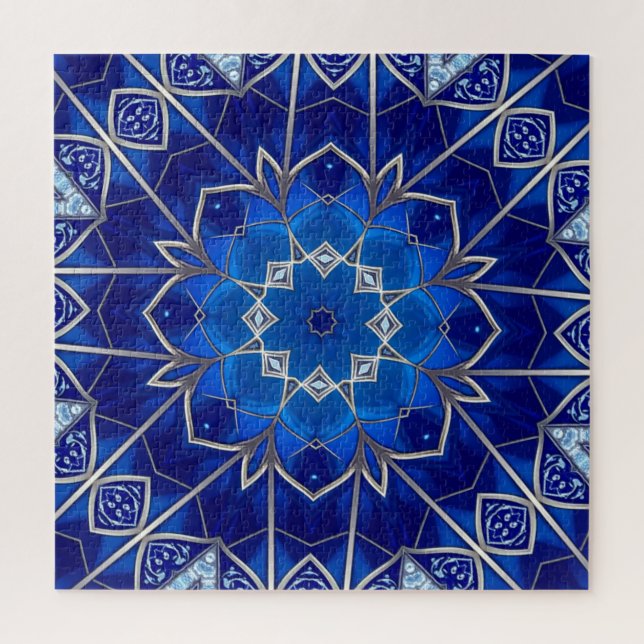 Quebra-cabeça Decorativo Azul (Vertical)