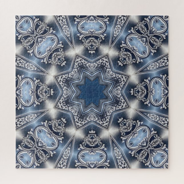 Quebra-cabeça Decorativo Azul (Vertical)
