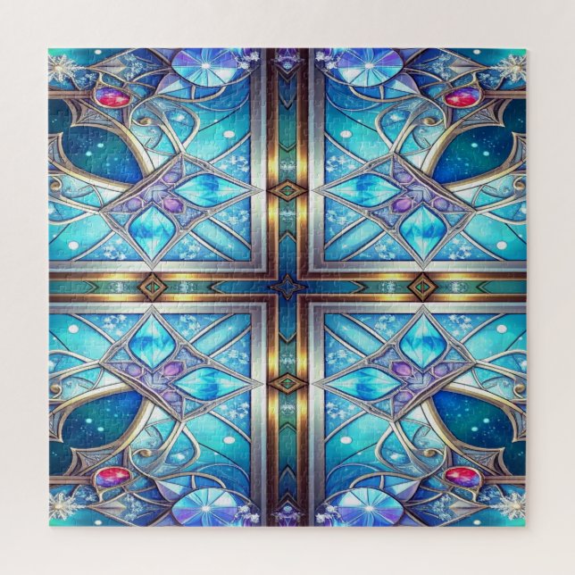 Quebra-cabeça Decorativo Azul (Vertical)