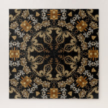 Quebra-cabeça decorativo dourado