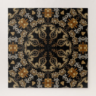 Quebra-cabeça decorativo dourado