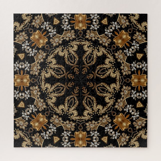 Quebra-cabeça decorativo dourado (Vertical)