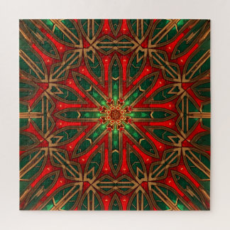 Quebra-cabeça Decorativo Vermelho Verde