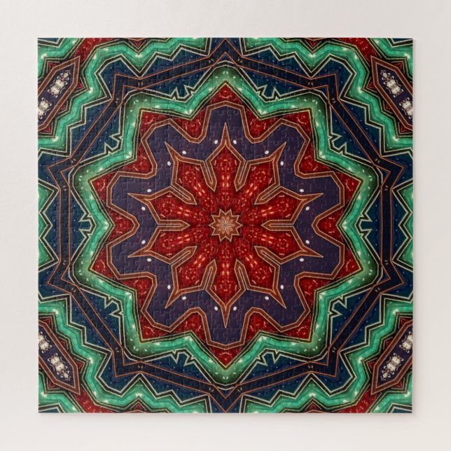 Quebra-cabeça Decorativo Vermelho Verde (Vertical)