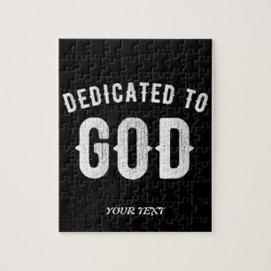 QUEBRA-CABEÇA DEDICADO A DEUS TEXTO BRANCO LEGAL PERSONALIZÁVEL