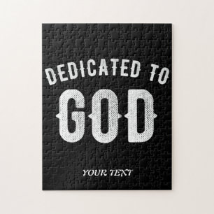 QUEBRA-CABEÇA DEDICADO A DEUS TEXTO BRANCO LEGAL PERSONALIZÁVEL