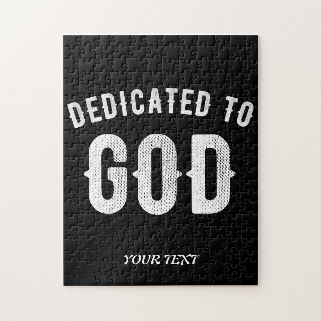 QUEBRA-CABEÇA DEDICADO A DEUS TEXTO BRANCO LEGAL PERSONALIZÁVEL (Vertical)