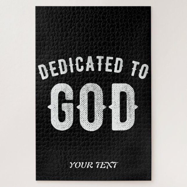 QUEBRA-CABEÇA DEDICADO A DEUS TEXTO BRANCO LEGAL PERSONALIZÁVEL (Vertical)
