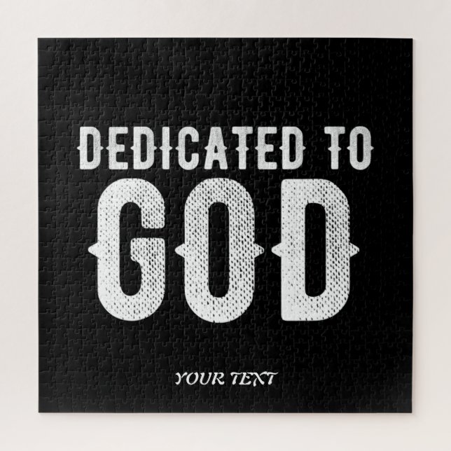 QUEBRA-CABEÇA DEDICADO A DEUS TEXTO BRANCO PERSONALIZÁVEL LEGAL (Vertical)