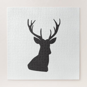 Quebra-cabeça Deer Deer Silhouette Animal Selvagem Postca