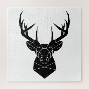 Quebra-cabeça Deer Head Geométrico Arquivo Ai Silhout Stag P