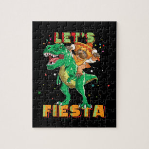 Quebra-cabeça Deixe Fiesta Dinossauro Mexicano Dino Cinco De May