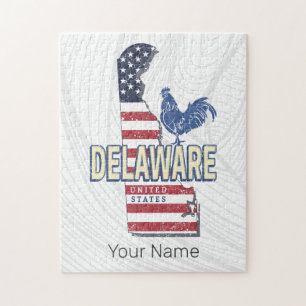 Quebra-cabeça Delaware EUA Retro State Map Vintage EUA