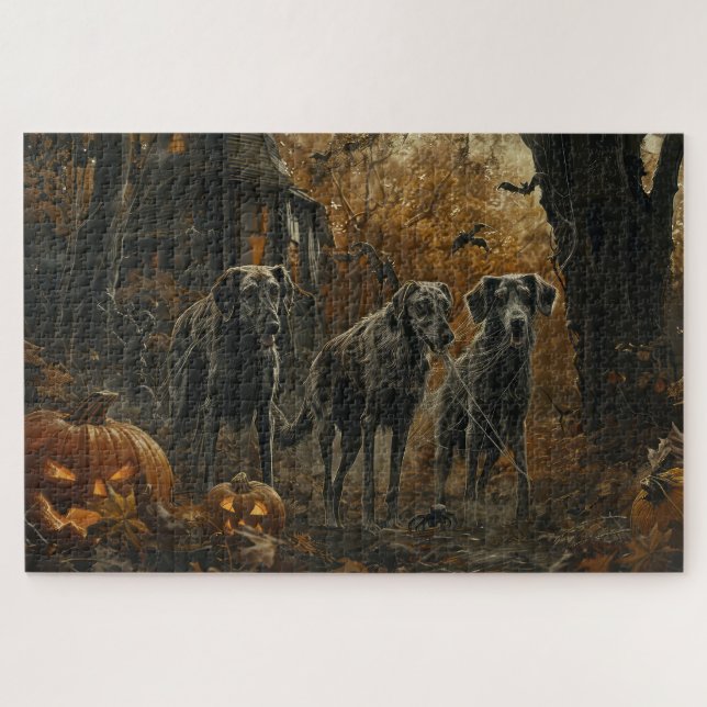 Quebra-cabeça Delícia Canina de Halloween do Afghan Hound (Horizontal)