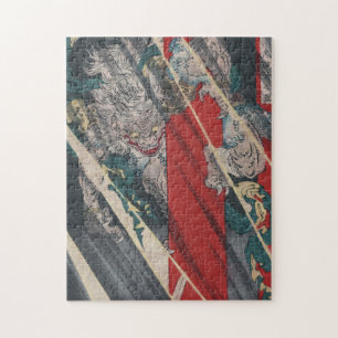 Quebra-cabeça Demónio de Ukiyo-e Yokai Ibaraki do japonês por