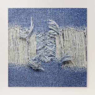 Quebra-cabeça Densidade azul rasgada: textura do jeans.