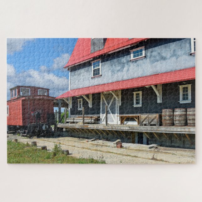 Quebra-cabeça Depósito De Comboios Com Barris Antigos (Horizontal)