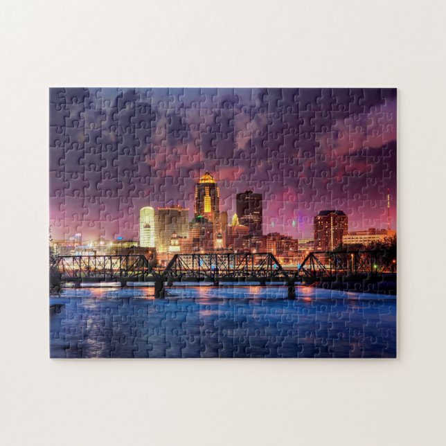 Quebra-cabeça Des Moines Iowa. (Horizontal)