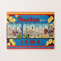 Des Moines Iowa 11x14 Cartão Postal