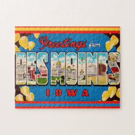Quebra-cabeça Des Moines Iowa 11x14 Cartão Postal