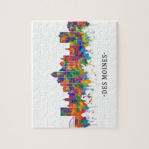 Quebra-cabeça Des Moines Iowa Skyline