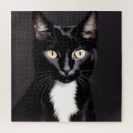 Quebra-cabeça Desafiador Gato Preto de 676 Peças Quadrado 20x20