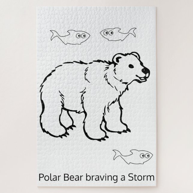 Quebra-cabeça desafiando o Urso Polar Branco (Vertical)