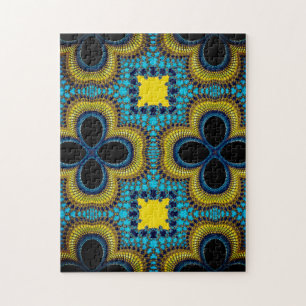 Quebra-cabeça Desafiando os padrões africanos sombras de azul e