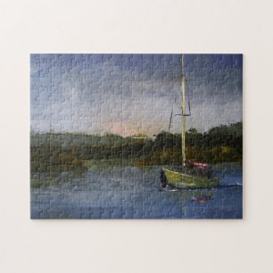 Quebra-cabeça Desafio de Arte Original Impressionista em veleiro