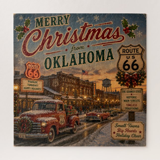Quebra-cabeça Desafio de Natal da Rota 66 de Oklahoma (Vertical)