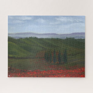Quebra-cabeça Desafio de pintura impressionista do Tuscan Colina