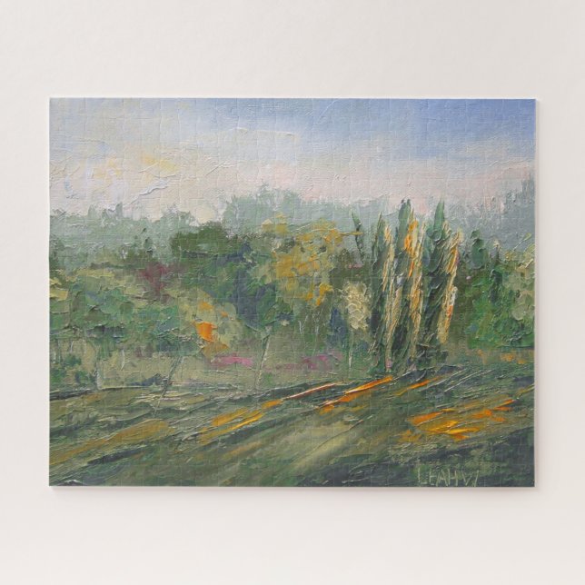 Quebra-cabeça Desafio de pintura impressionista em Woodland (Horizontal)