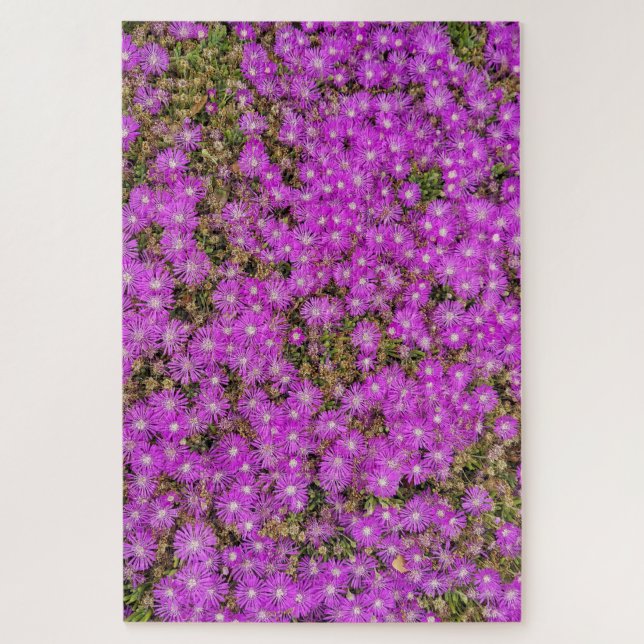 Quebra-cabeça  Desafio de Puzzle Planta de Gelo Flores Roxas (Ní (Vertical)