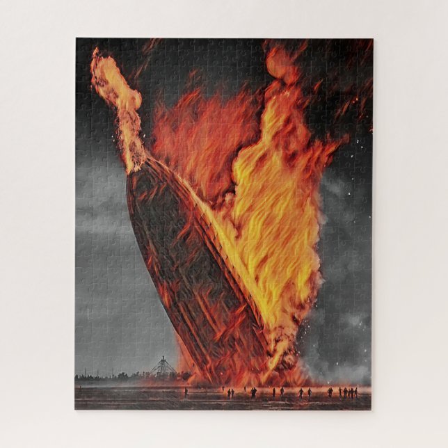 Quebra-cabeça Desastre do Zeppelin Hindenburg por volta de 1937 (Vertical)