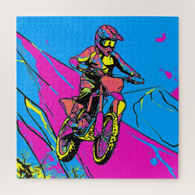 Quebra-cabeça Descida Mountain Run - Cavaleiro Motocross (Vertical)