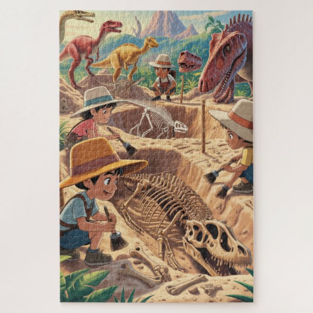 Quebra-cabeça Descoberta do mundo dos dinossauros Puzzle (Vertical)