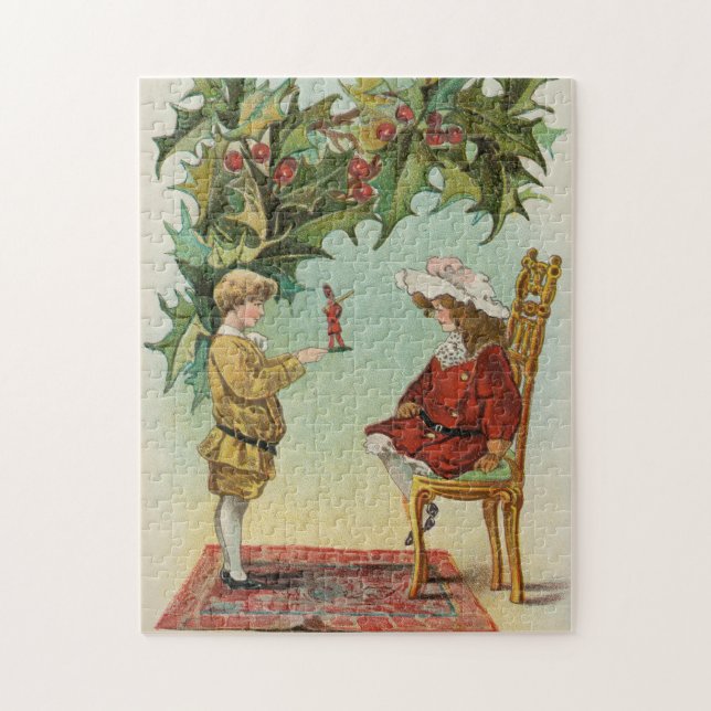 Quebra-cabeça Desejo a você um Feliz Natal - cartão postal antig (Vertical)
