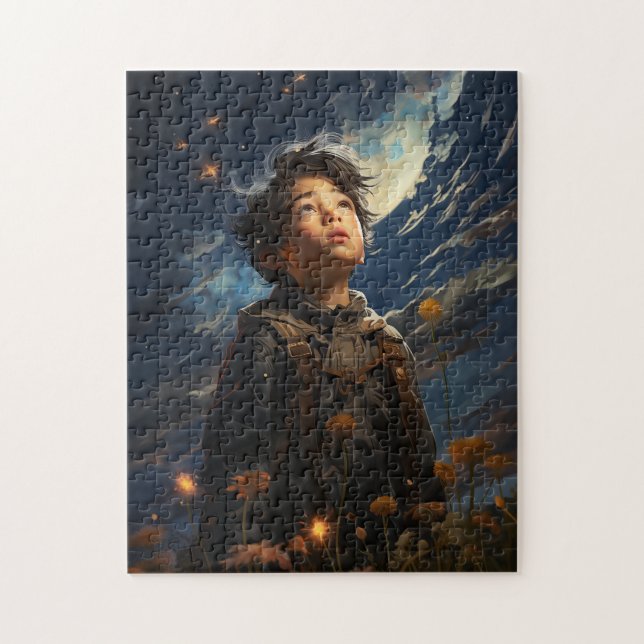 Quebra-cabeça Desejo em Estrelas Caindo (Vertical)