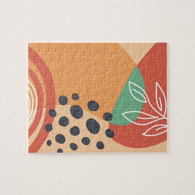 Quebra-cabeça Desenho abstrato boho, arte moderna orgânica (Horizontal)