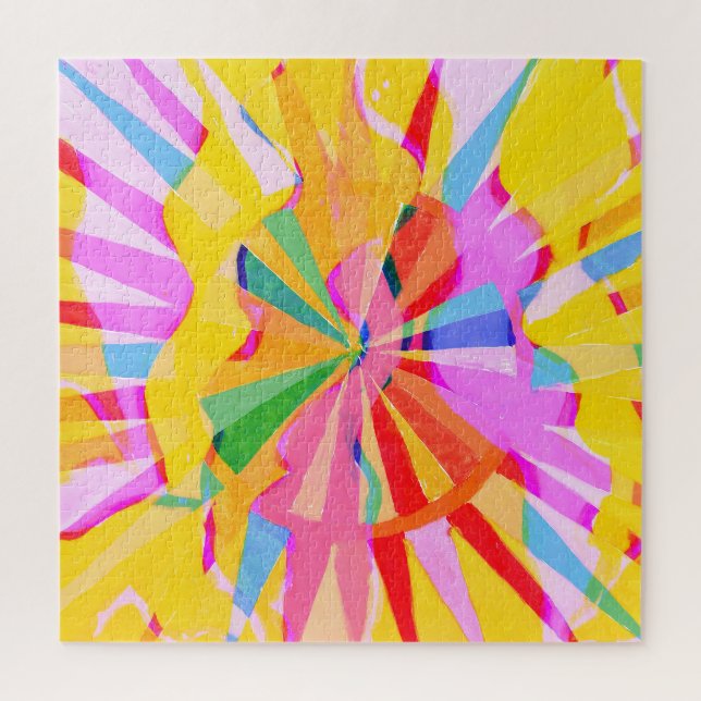 Quebra-cabeça Desenho abstrato criativo, fundo colorido. (Vertical)