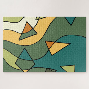 Quebra-cabeça Desenho abstrato vintage feito à mão   