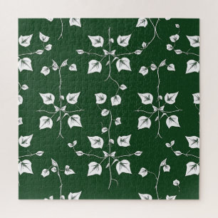 Quebra-cabeça Desenho Botânico de Hera Vintage Verde Floresta